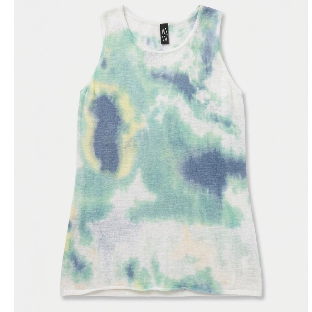 MarlaWynne Watercolor Abstract Knit Tank Top Lagenlook coastal boho wearable art